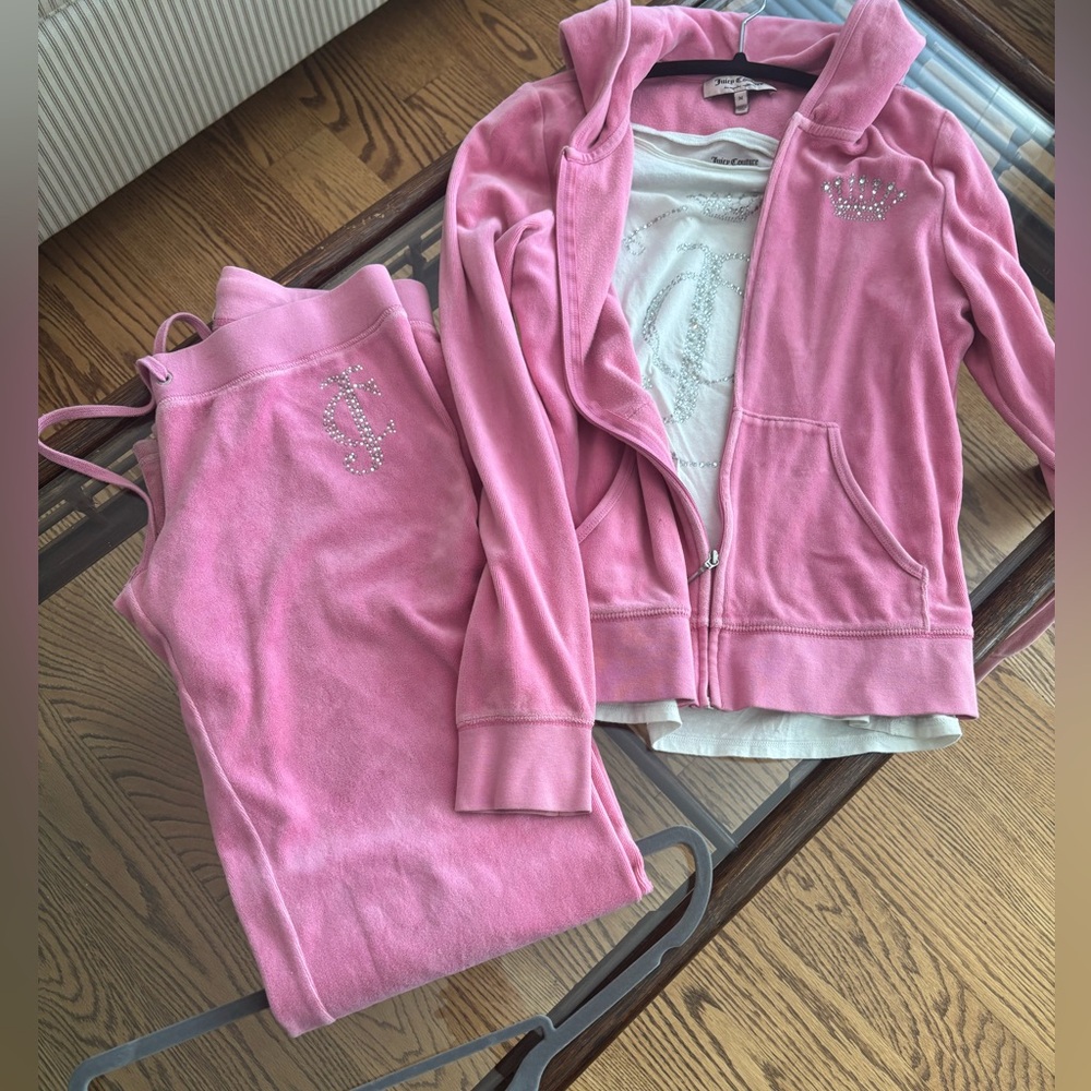 Juicy Couture Pink Track Pants and Hoodie Set